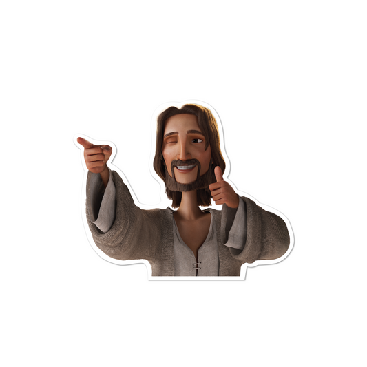 The King of Kings ’Thumbs Up’ Jesus Sticker - Small - 3.5’’ - Stickers