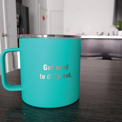 "Get Used to Different" Stainless Steel Teal Tumbler 3-Piece Bundle