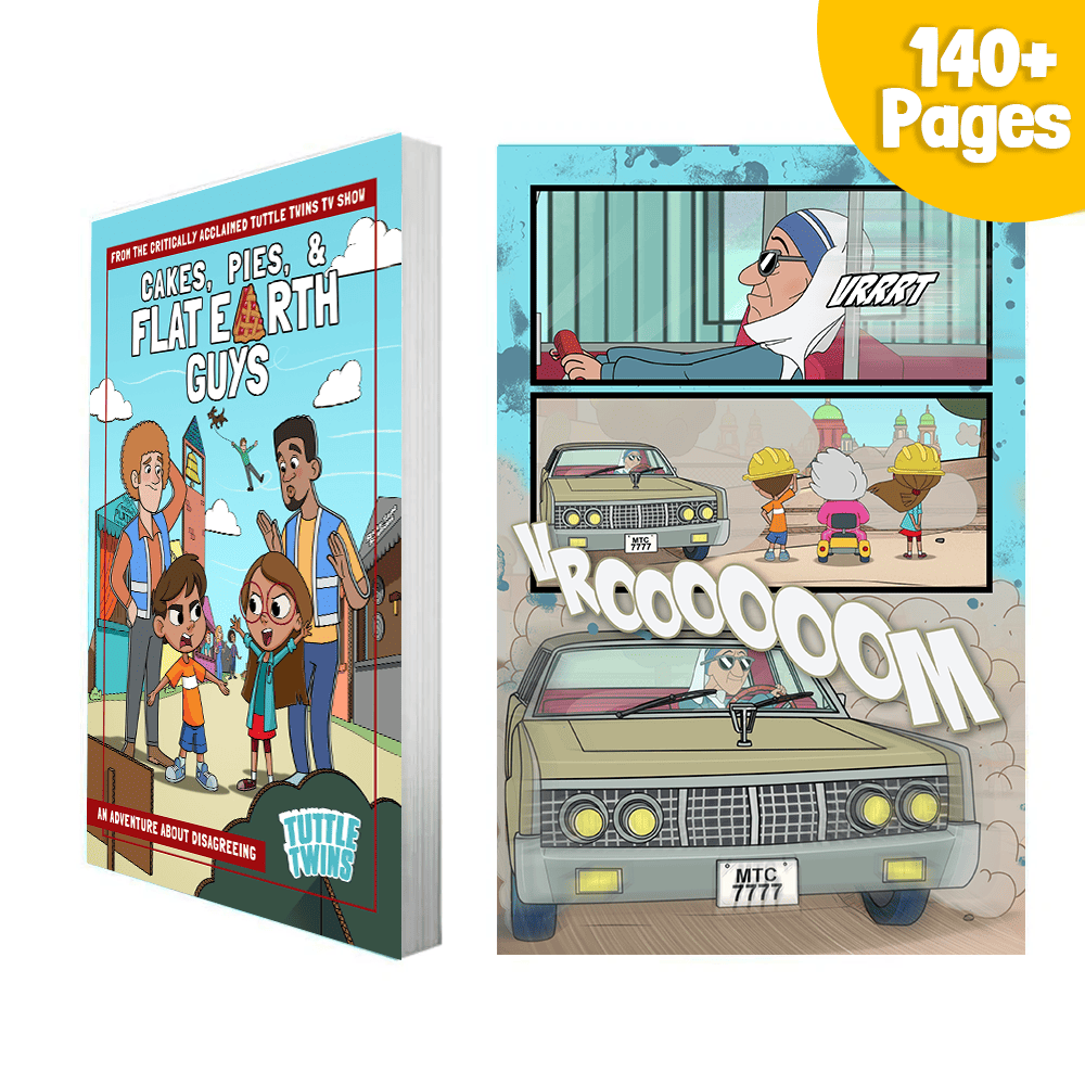 S1 E7 · Cakes, Pies & Flat Earth Guys · Graphic Novel