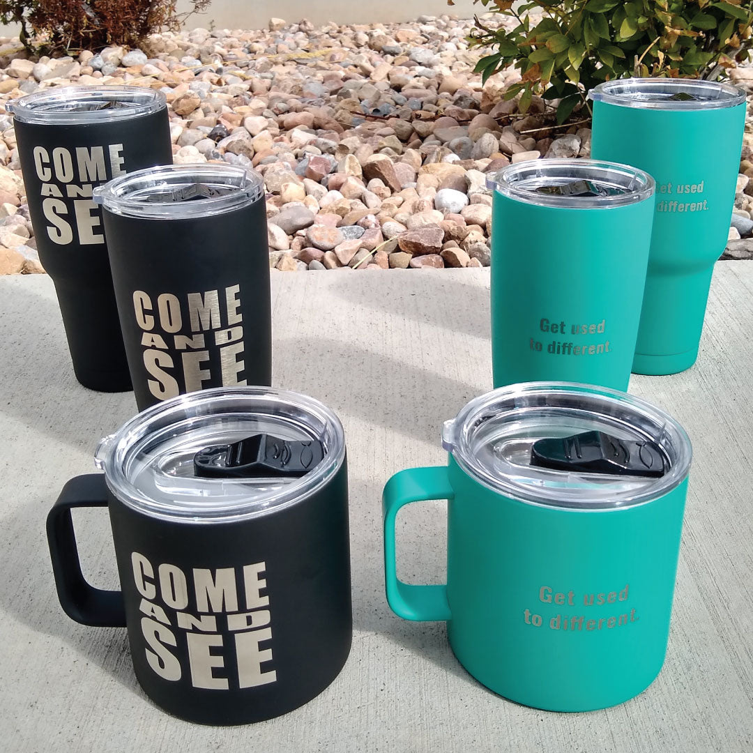 Stainless Steel Teal & Black Tumblers 6-Piece Bundle