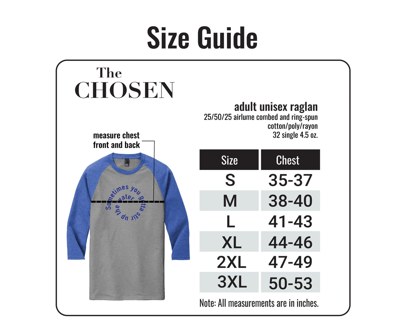 "Stir Up The Water" Chosen Adult Raglan